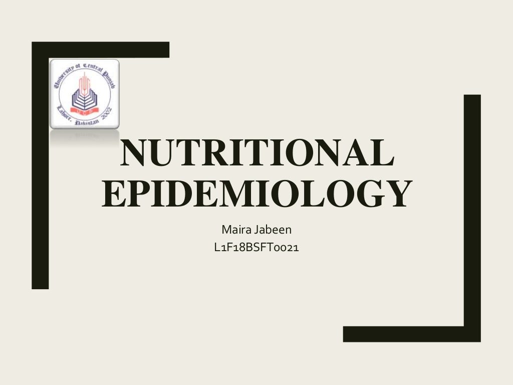 Nutritional epidemiology