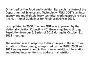 Nutritional guidelines for filipinos
