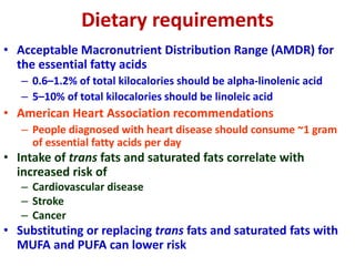 Nutritional importance of fats | PPTX