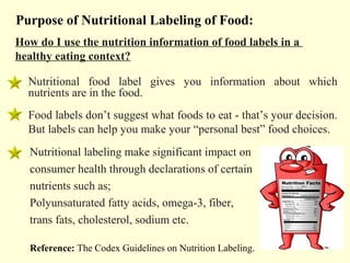 What is the purpose of food labels