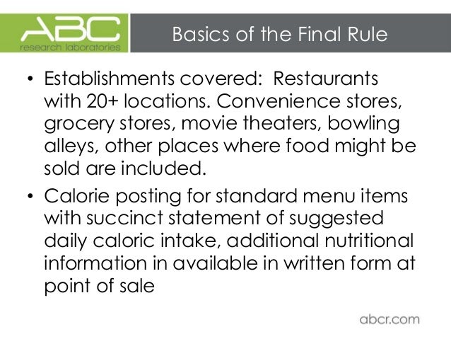 Should restaurants have nutritional labels