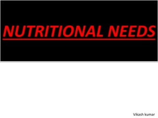 Nutritional need for patient 