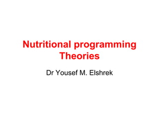 Nutritional programming
        Theories
    Dr Yousef M. Elshrek
 