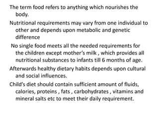 Nutritional requirement ppt | PPT