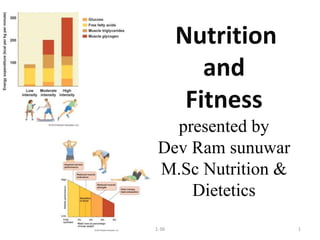 Nutrition
and
Fitness
presented by
Dev Ram sunuwar
M.Sc Nutrition &
Dietetics
1-36 1
 