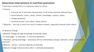 Nutrition Behavior Nutrition and Health In Community Medicine | PPTX