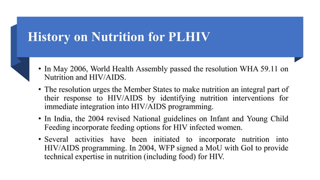 Nutrition and HIV/AIDS | PPT