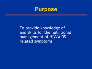 Nutrition and hiv aids | PPT