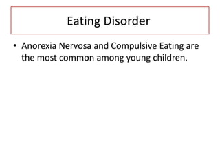 Nutrition assessment and eating disorders in children