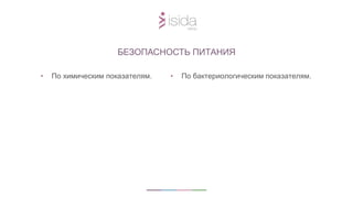 БЕЗОПАСНОСТЬ ПИТАНИЯ
• По химическим показателям. • По бактериологическим показателям.
 
