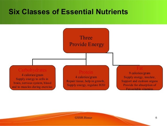 6 classes of nutrients