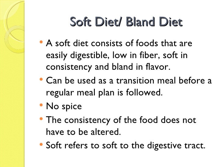 Foods On A Soft Bland Diet Foods On A Soft Bland Diet