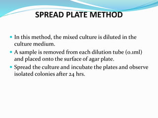 Surface. Spread Method Nutrition, cultivation and isolation of bacteria | PPTX