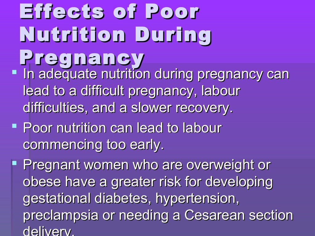 Nutrition during pregnancy