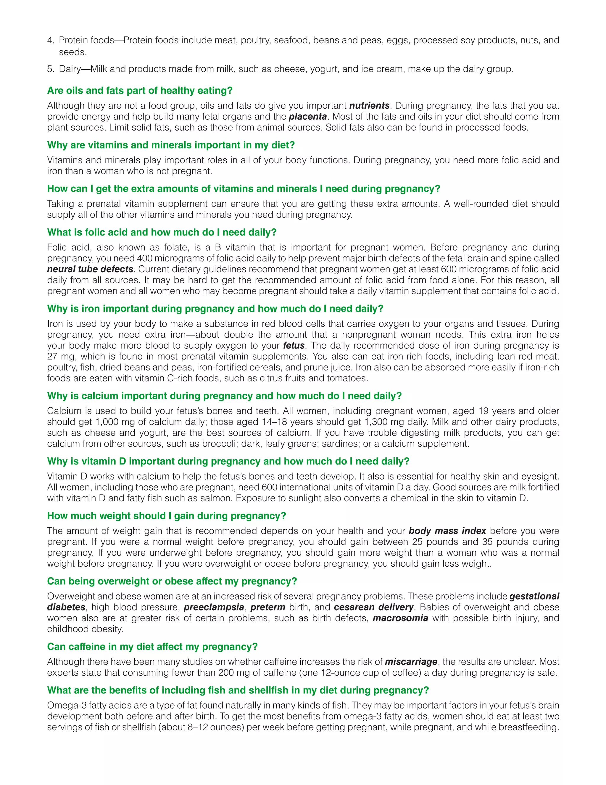 Curated visual reference: Visual Reference: Nutrition During Pregnancy