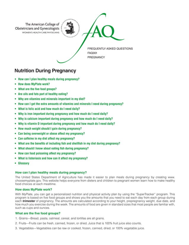 Nutrition during pregnancy | PDF | Pregnancy | Reproductive Health