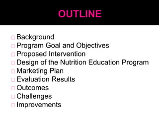 Nutrition education project | PPTX