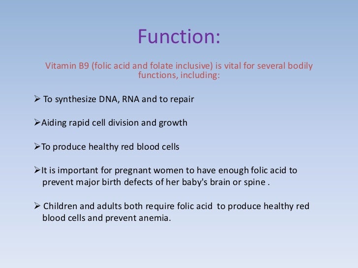 Nutrition (folic acid)