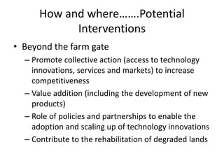 Sustainable intensification of small-scale agriculture: How to ensure food and nutritional security?