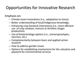 Sustainable intensification of small-scale agriculture: How to ensure food and nutritional security?