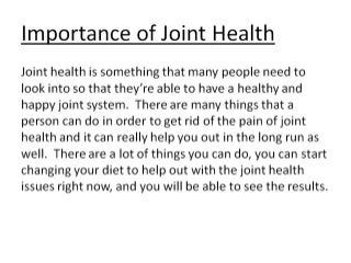 Nutrition for joint health