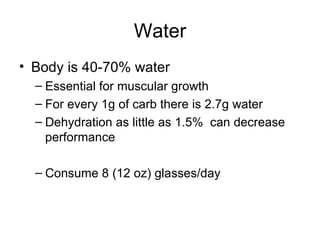 Water Muscle Nutrition For Muscle Development Pt2 | PPT