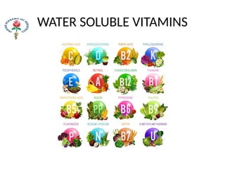 WATER SOLUBLE VITAMINS
 