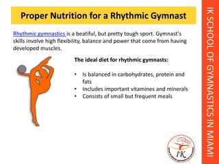 Performance nutrition for gymnastics