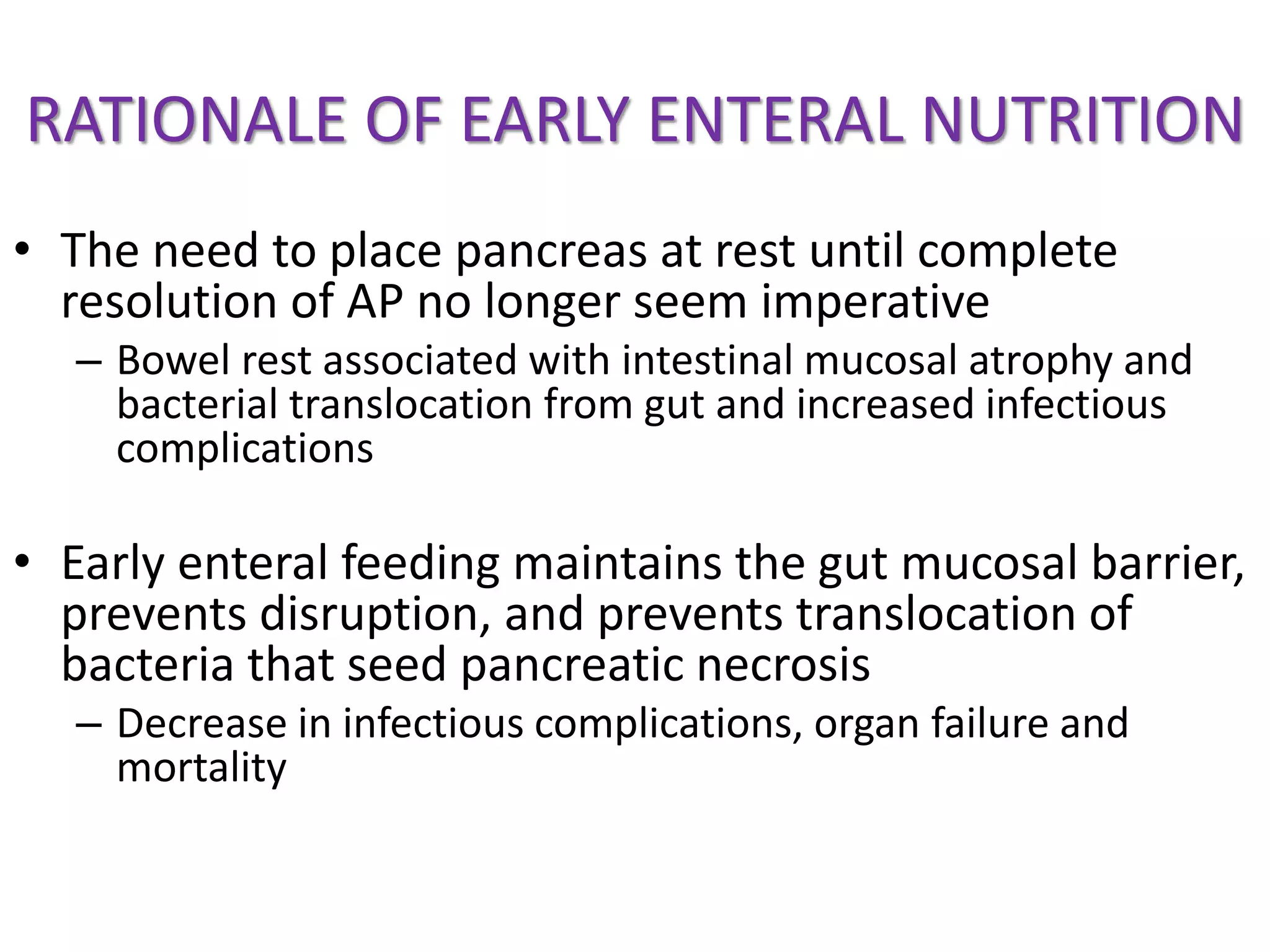 Nutrition in Acute Pancreatitis (According to ESPEN guidelines 2002 and ...