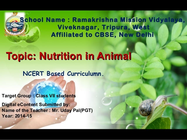 Nutrition In Animals Class Vii