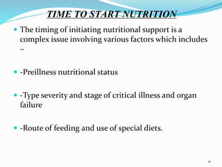 Nutrition in critically ill patients | PPTX
