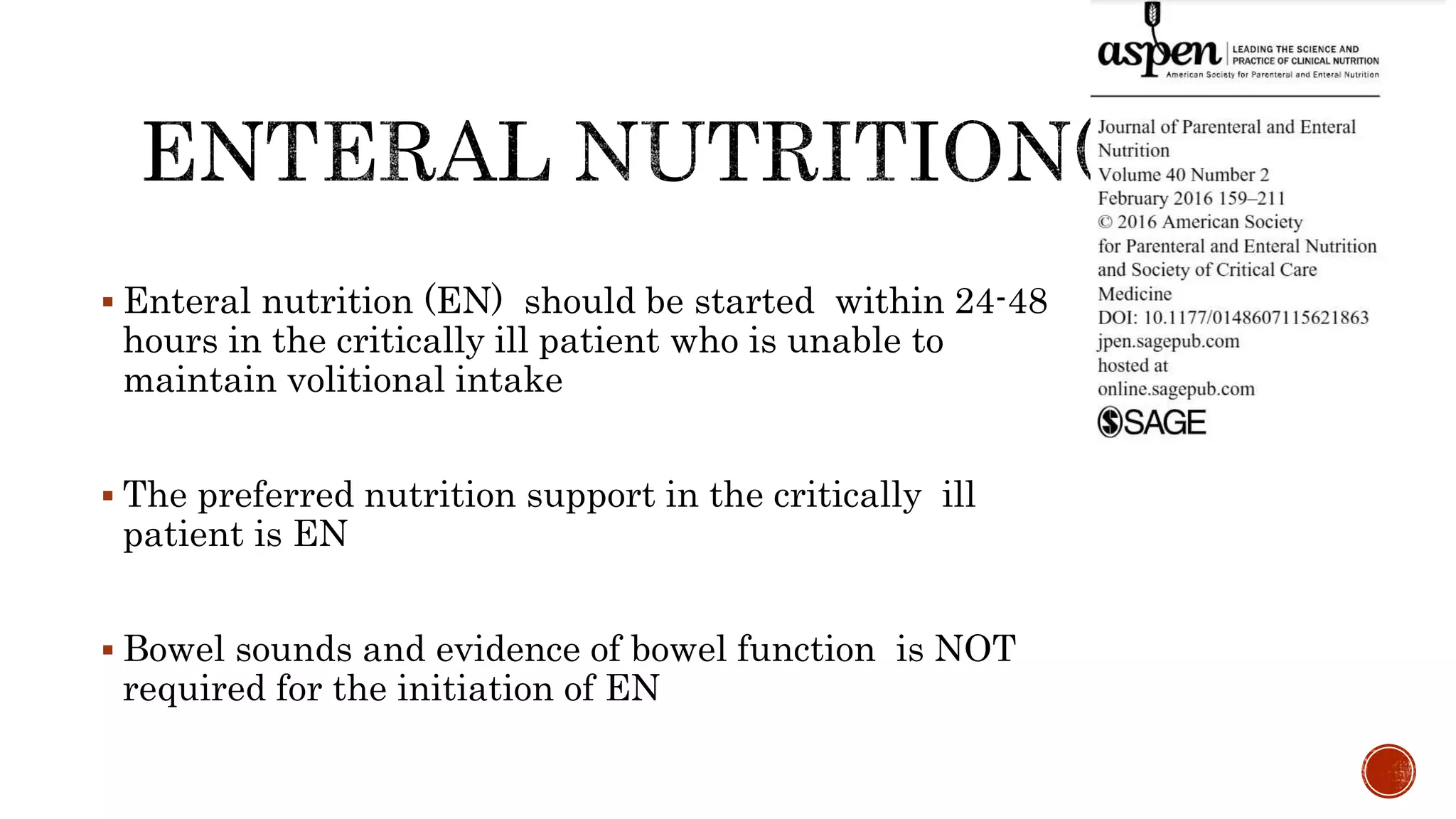 Nutrition in critically ill patients | PPTX