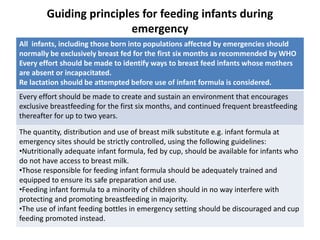 Cup Feeding Infants During Emergencies, Nutrition