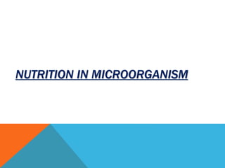 NUTRITION IN MICROORGANISM 
 