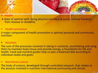 Nutrition In optimal  Health (1).pptx