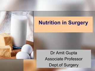 Nutrition in Surgery
Dr Amit Gupta
Associate Professor
Dept.of Surgery
 