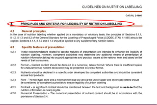 Nutrition Labeling & Claims CODEX Update 2012