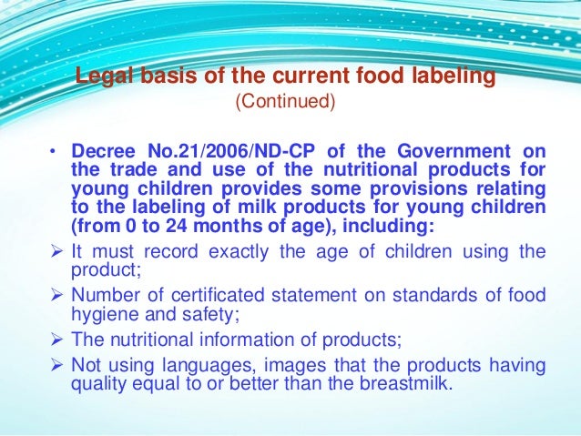 vietnam decree 6 Claims & 2012 Nutrition Labeling Vietnam vietnam decree 6 Claims & 2012 Nutrition Labeling Vietnam