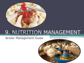 9. NUTRITION MANAGEMENT
Broiler Management Guide
 