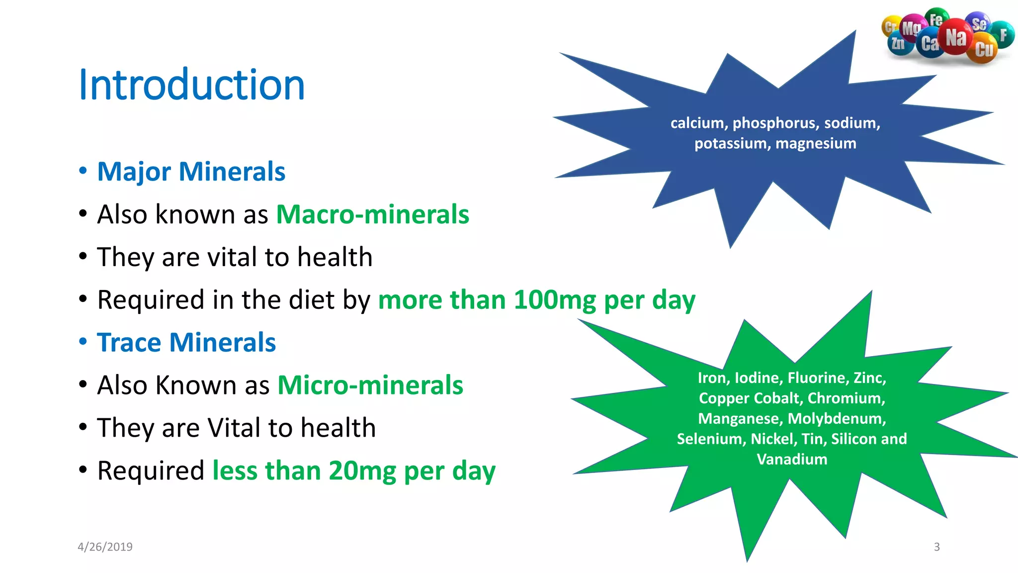 Nutrition - minerals | PPTX