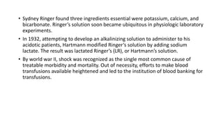 Sidney Ringer Nutritional support and fluid therapy in surgery | PPTX
