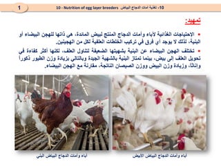 10- Nutrition of egg layers breeders تغذية أمات الدجاج البياض | PPT