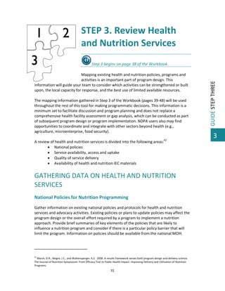 Nutrition program design and planning