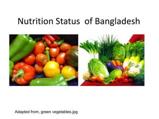 Nutrition Status of Bangladesh




Adapted from, green vegetables.jpg
 