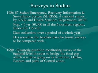 Nutrition surveillance for sudan