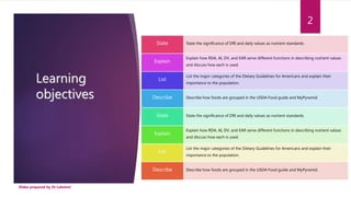 Nutrition Tools And Dietary Guidelines