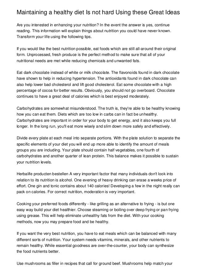 Maintaining A Healthy Diet Is Not Hard Using These Great Ideas