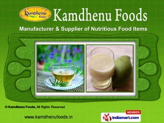 Manufacturer & Supplier of Nutritious Food Items
 