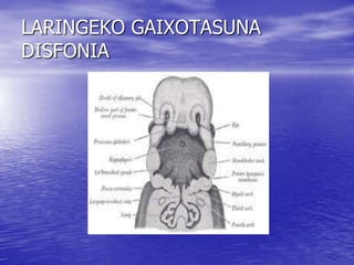 LARINGEKO GAIXOTASUNA
DISFONIA
 