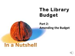 The Library Budget Part 2: Amending the Budget 